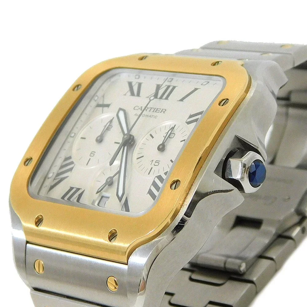 Cartier Santos 18k Men's Auto Watch w/ box + papers!!!!